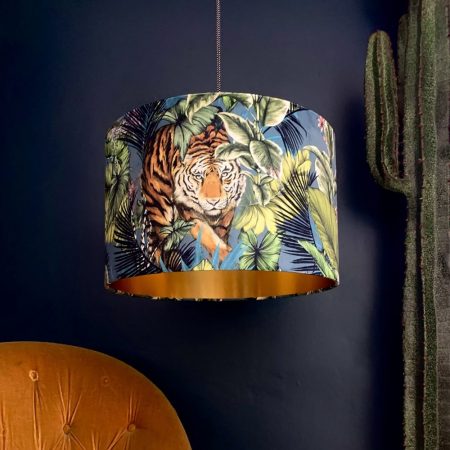 big cat shade with gold linning