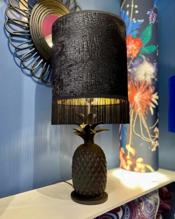 Matt Black Pineapple Lamp - Image 2