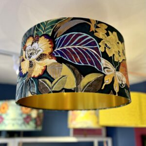 Tropical Forest Velvet with Brushed Gold Lining