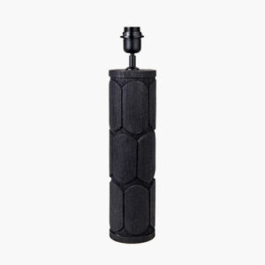 Tall Embossed Black wood Lamp