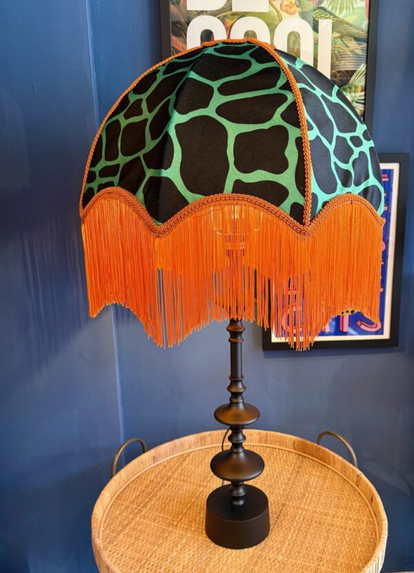 Giraffe patterned velvet shade