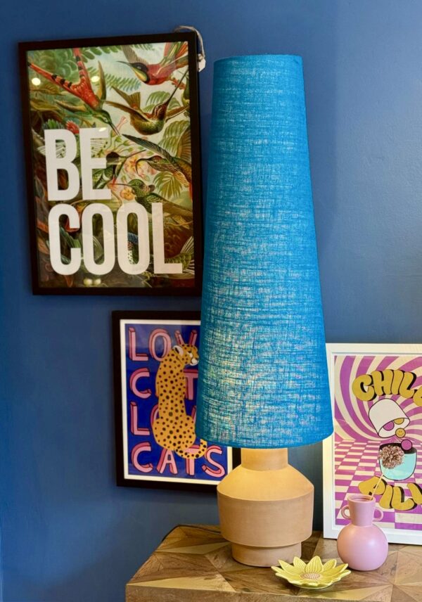 Turquoise Hessian Cone Lampshade