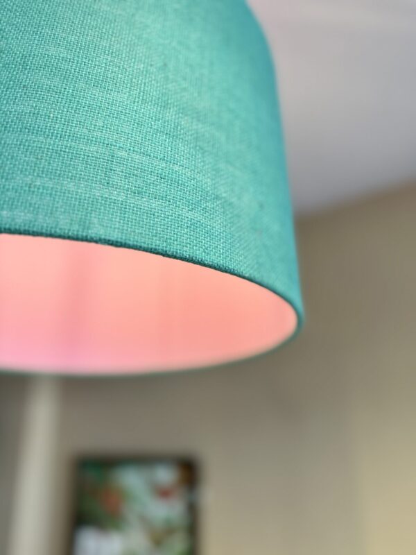 Marine Hessian and Candy Pink Lampshade - Image 5
