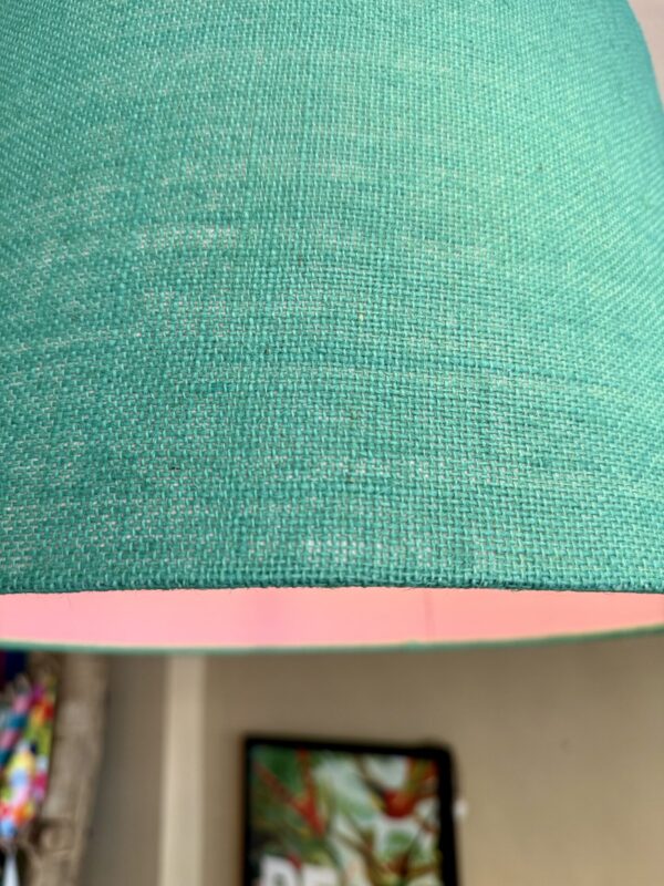 Marine Hessian and Candy Pink Lampshade - Image 6