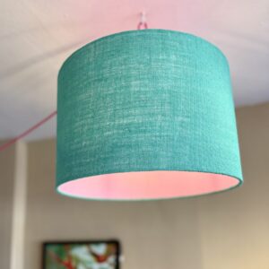 Marine Hessian and Candy Pink Lampshade