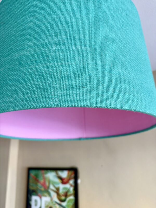 Marine Hessian and Candy Pink Lampshade - Image 4