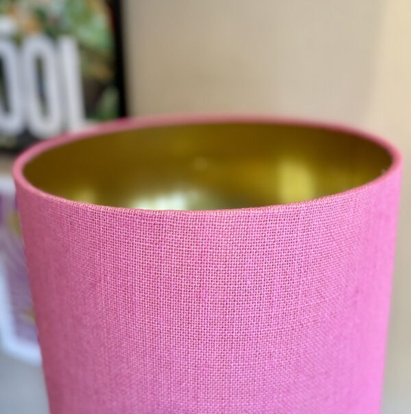 Candy pink Hessian with Brushed Gold - Image 4